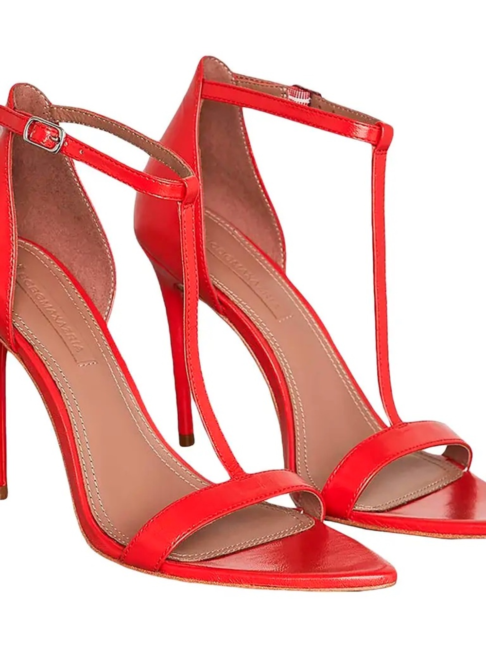 BCBGMaxAzria Red T-Strap Stiletto Sandals 7